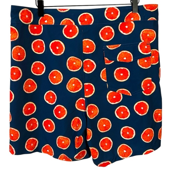 Kortni Jeane Men’s Size 36 Navy Blue Orange Boardie Board Swim Trunks Shorts - Picture 2 of 7